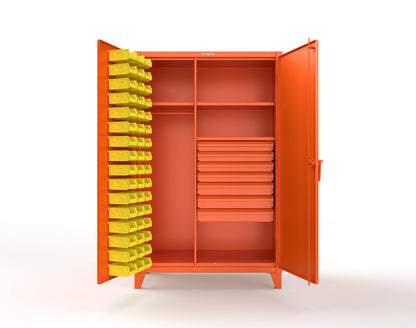 Extreme Duty 12 GA Uniform Cabinet with 48 Bins, 7 Drawers, 3 Shelves - 48 In. W x 24 In. D x 78 In. H - 46-WBD-243-7DBLD-2009