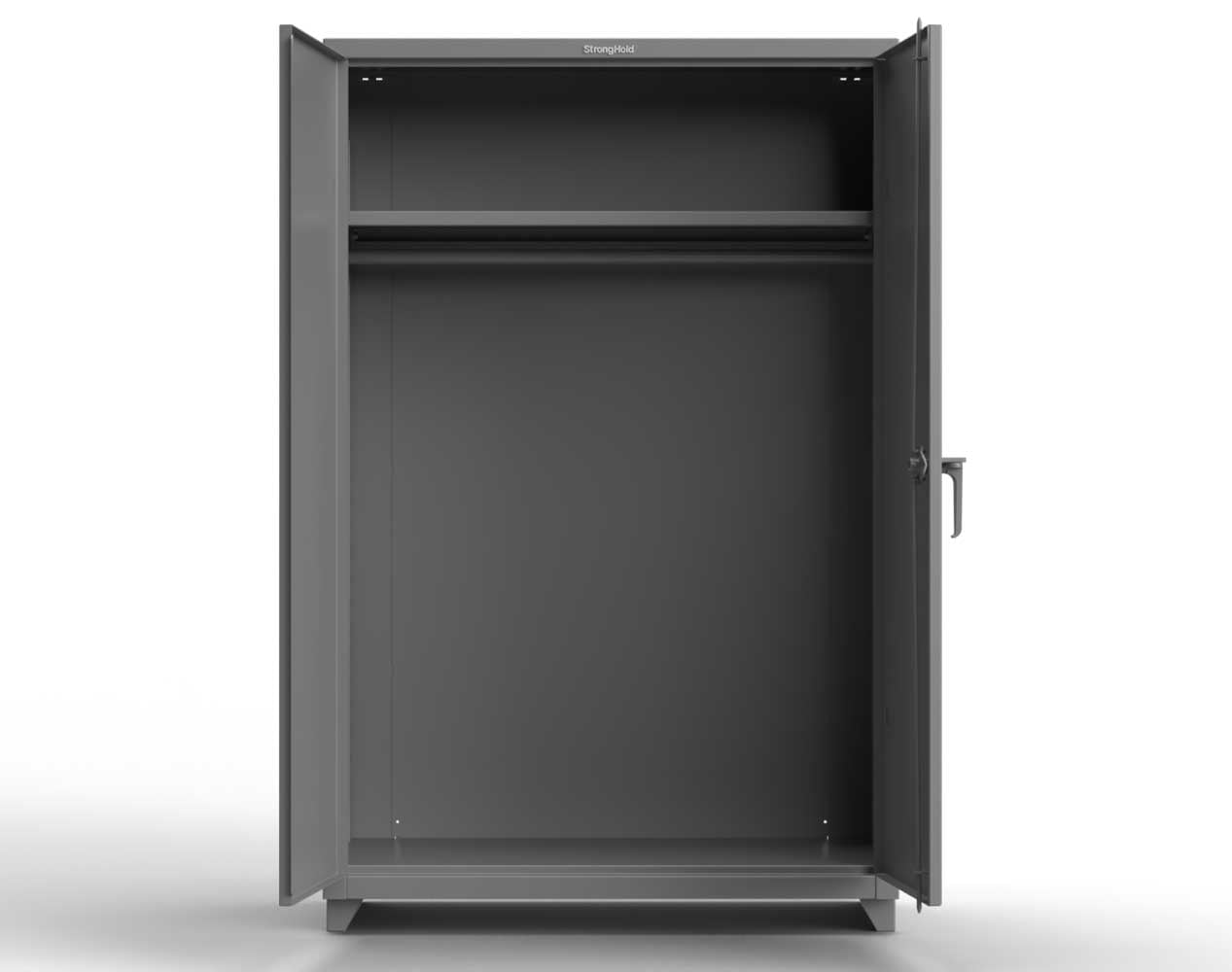 Extra Heavy Duty 14 GA Uniform Cabinet with Hanger Rod, 1 Shelf - 60 In. W x 24 In. D x 75 In. H