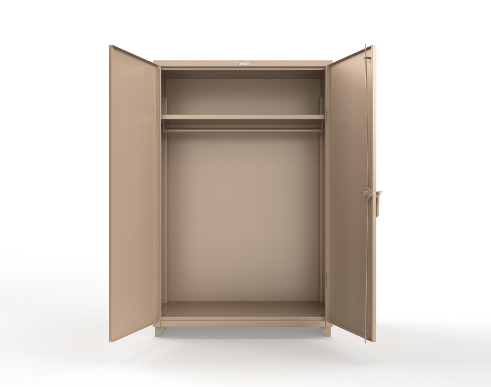 Extra Heavy Duty 14 GA Uniform Cabinet with Hanger Rod, 1 Shelf - 48 In. W x 24 In. D x 75 In. H - 46-WR-241-L-1019