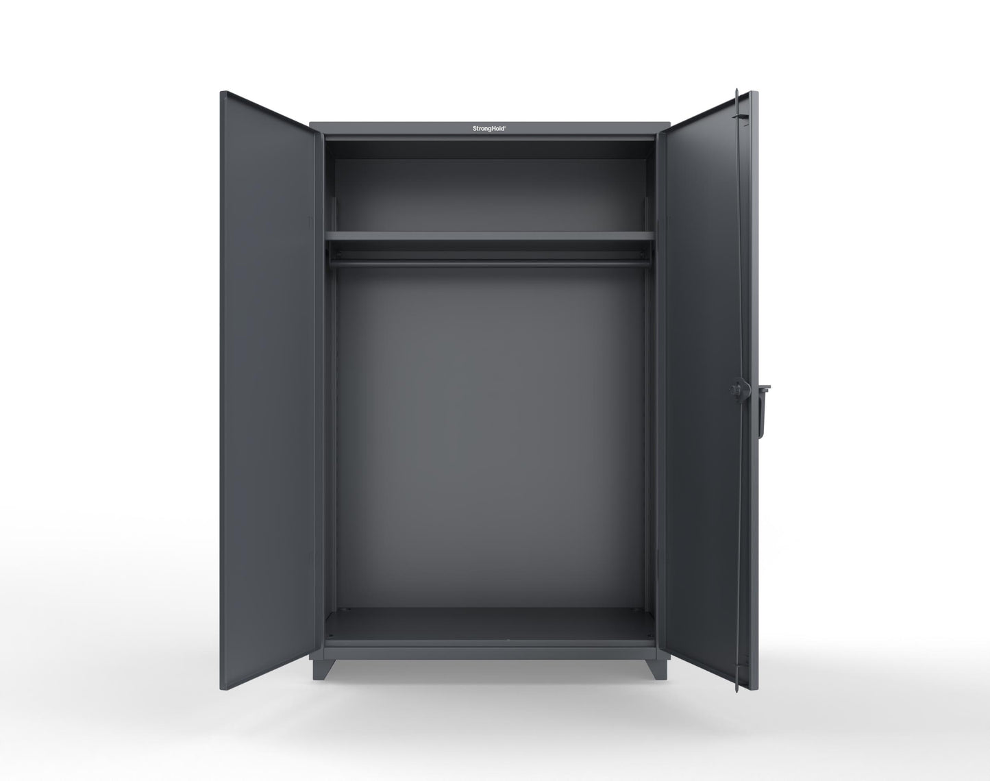 Extra Heavy Duty 14 GA Uniform Cabinet with Hanger Rod, 1 Shelf - 48 In. W x 24 In. D x 75 In. H - 46-WR-241-L-7024