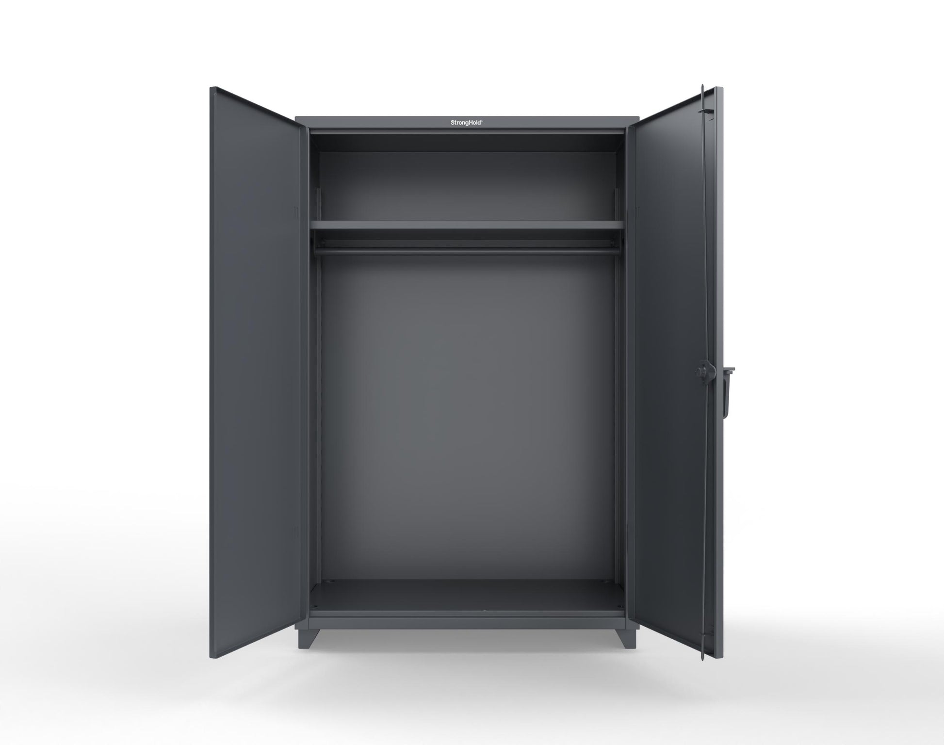 Extra Heavy Duty 14 GA Uniform Cabinet with Hanger Rod, 1 Shelf - 48 In. W x 24 In. D x 75 In. H - 46-WR-241-L-7024