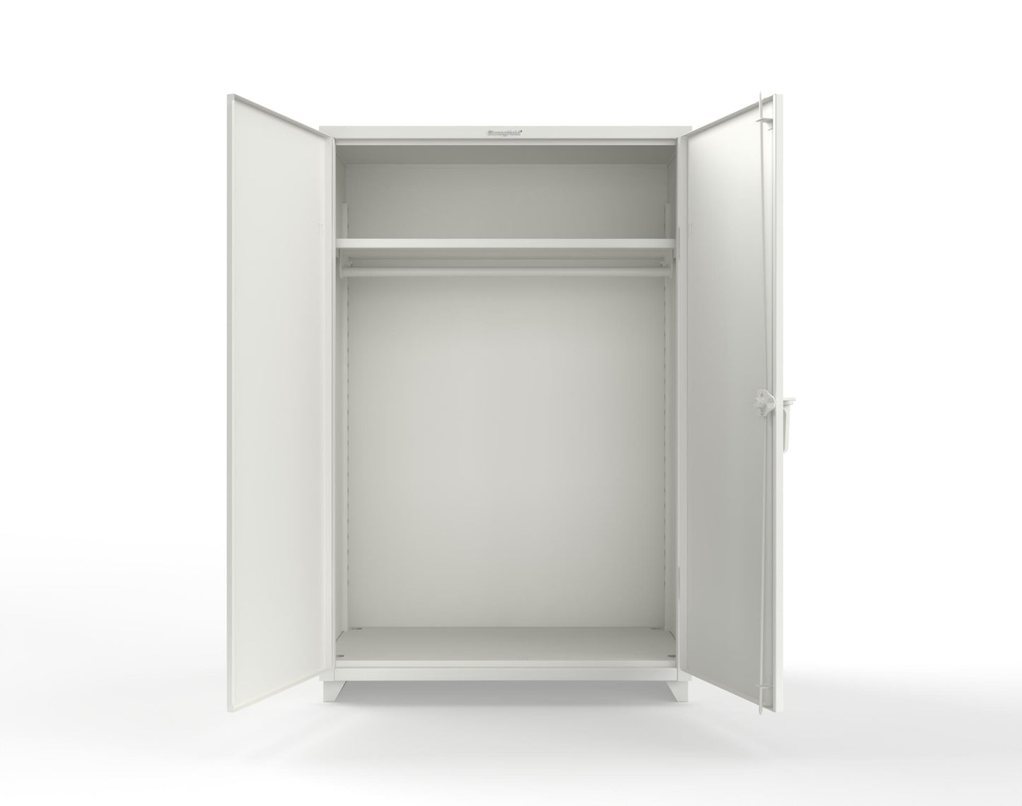 Extra Heavy Duty 14 GA Uniform Cabinet with Hanger Rod, 1 Shelf - 48 In. W x 24 In. D x 75 In. H - 46-WR-241-L-9003