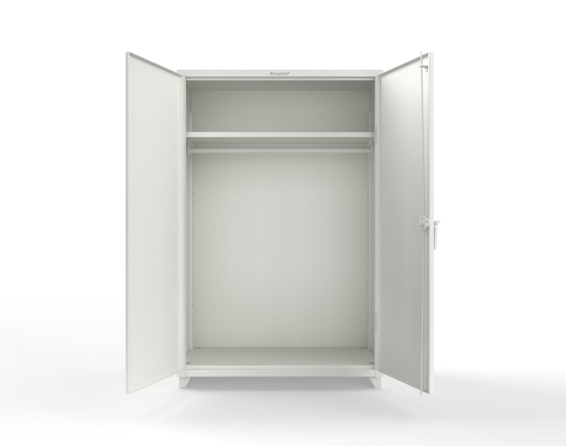 Extra Heavy Duty 14 GA Uniform Cabinet with Hanger Rod, 1 Shelf - 48 In. W x 24 In. D x 75 In. H - 46-WR-241-L-9003