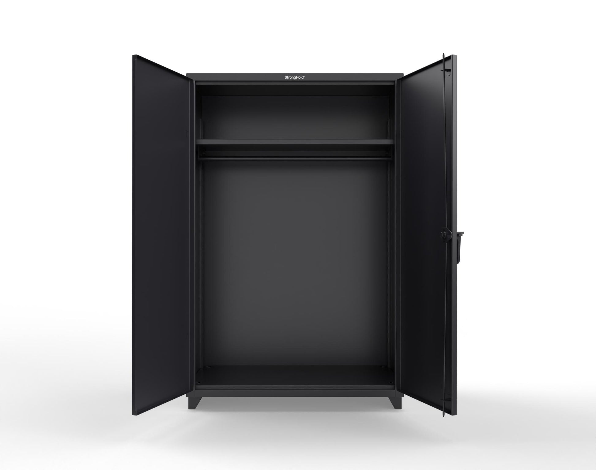 Extra Heavy Duty 14 GA Uniform Cabinet with Hanger Rod, 1 Shelf - 48 In. W x 24 In. D x 75 In. H - 46-WR-241-L-9005