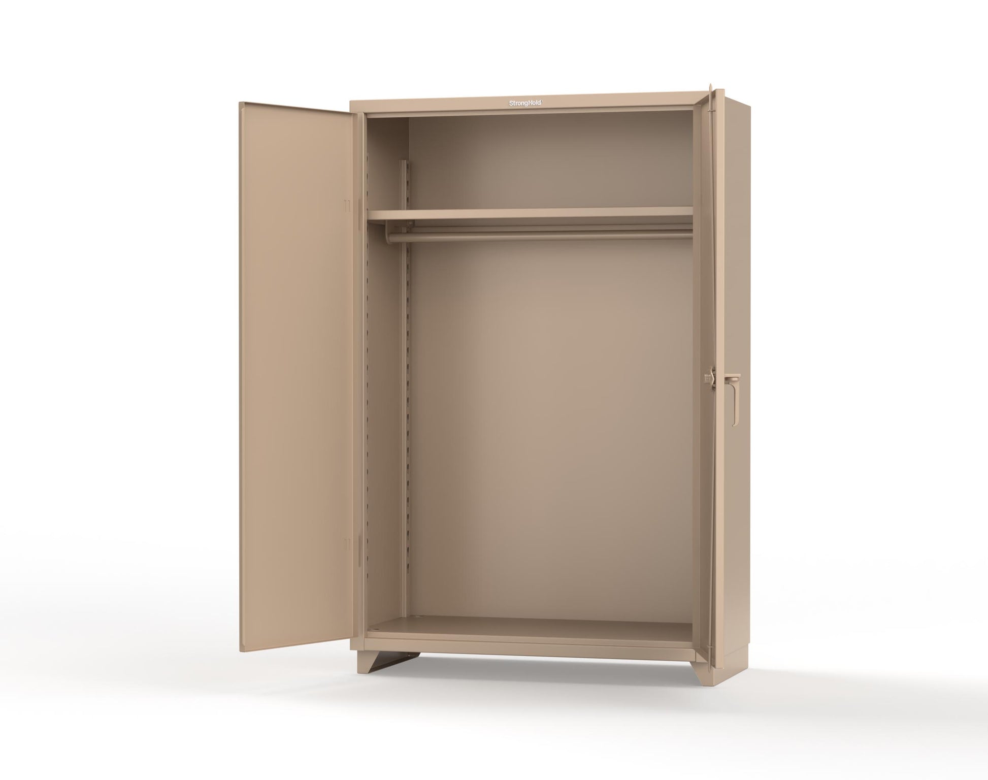 Extra Heavy Duty 14 GA Uniform Cabinet with Hanger Rod, 1 Shelf - 48 In. W x 24 In. D x 75 In. H - 46-WR-241-L-1019