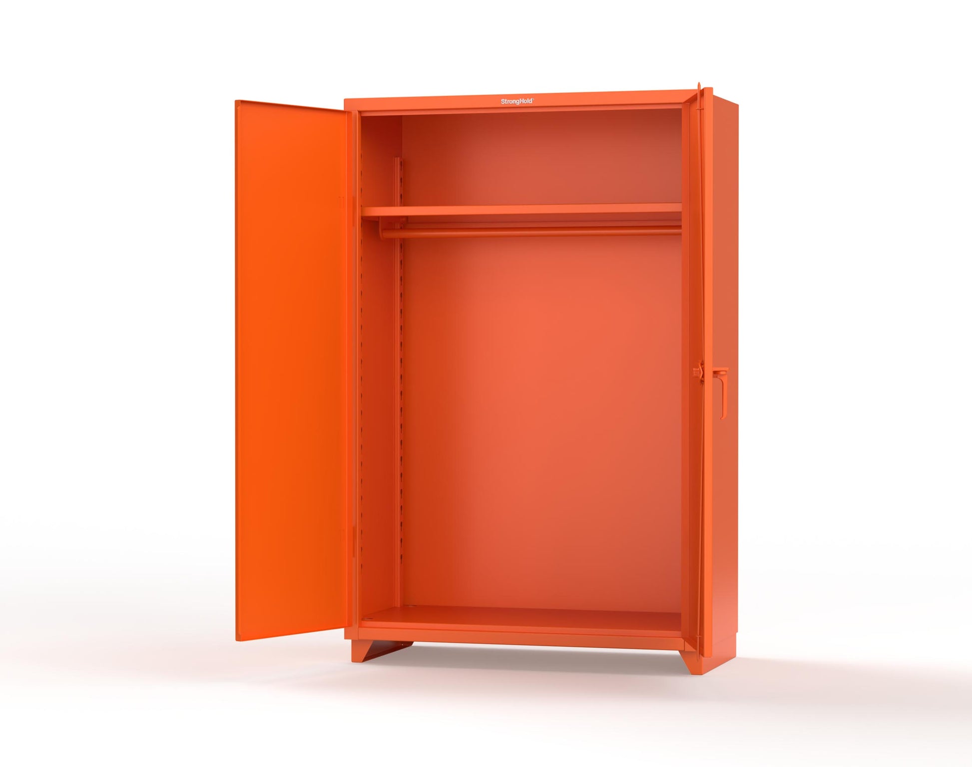Extra Heavy Duty 14 GA Uniform Cabinet with Hanger Rod, 1 Shelf - 48 In. W x 24 In. D x 75 In. H - 46-WR-241-L-2009