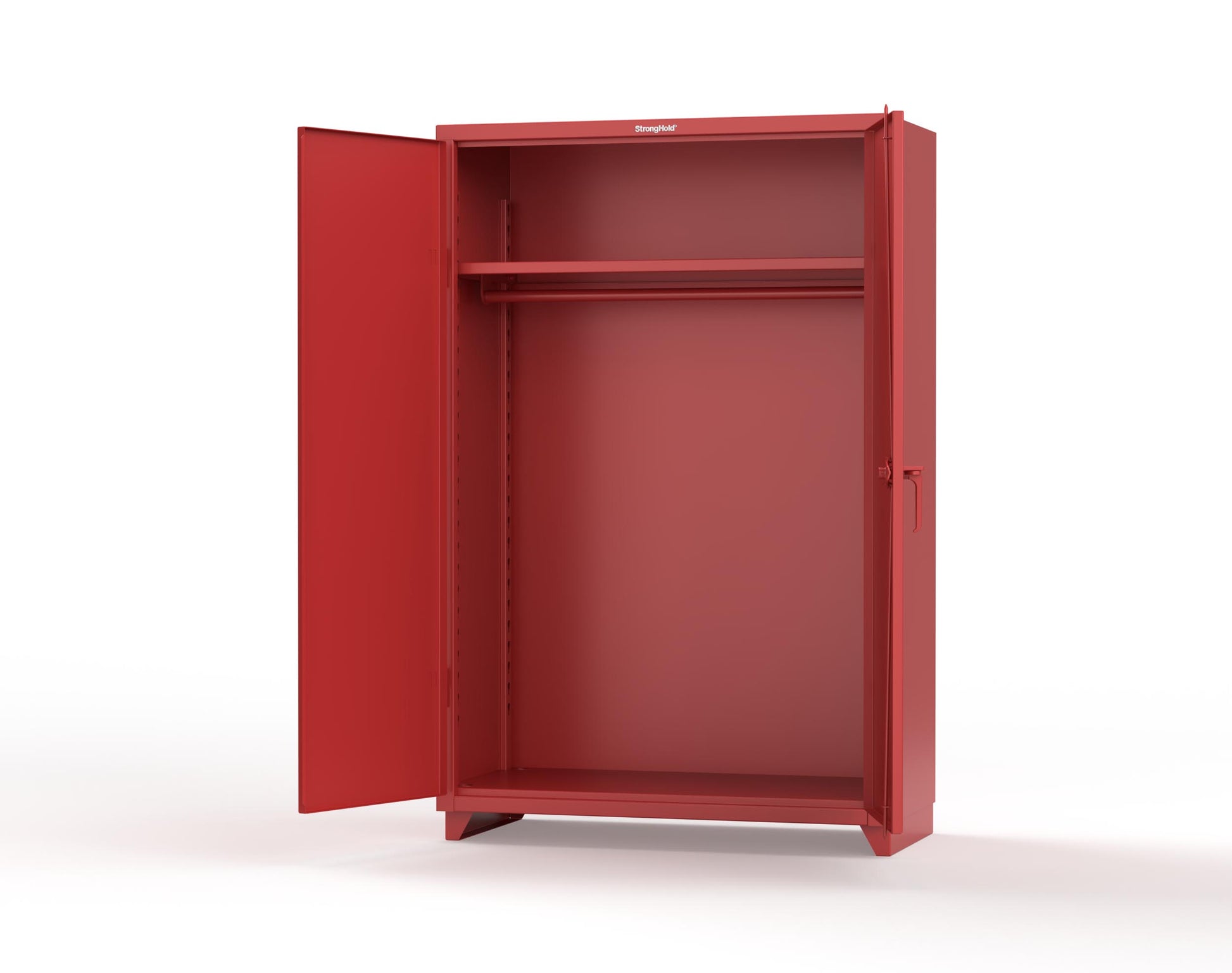 Extra Heavy Duty 14 GA Uniform Cabinet with Hanger Rod, 1 Shelf - 48 In. W x 24 In. D x 75 In. H - 46-WR-241-L-3001