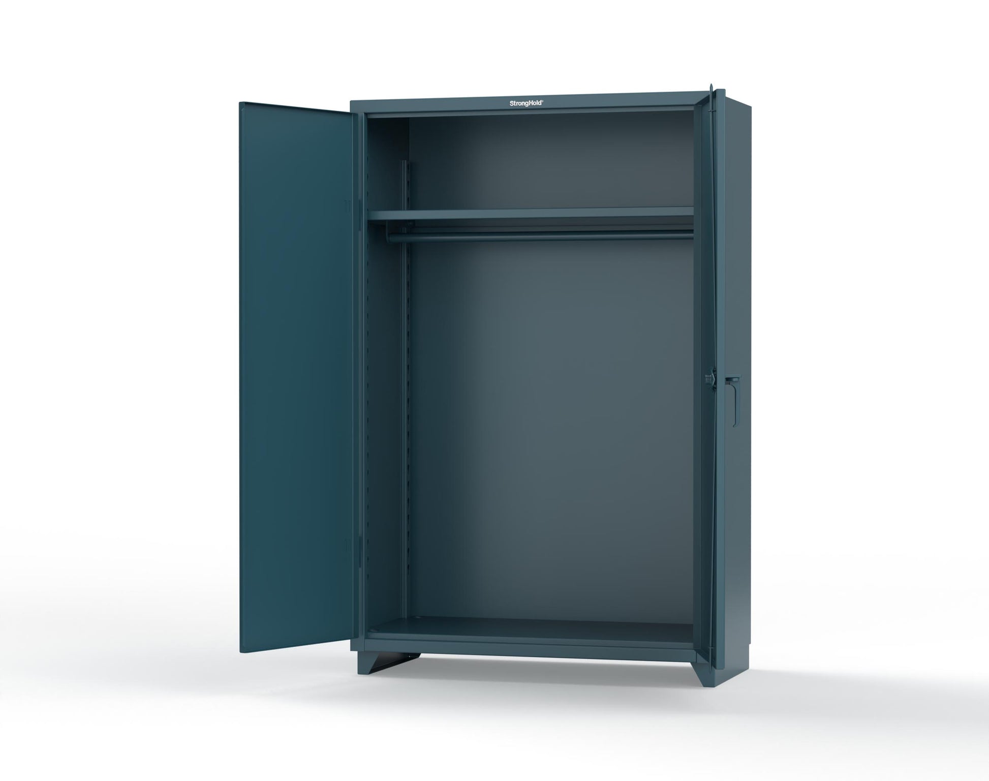 Extra Heavy Duty 14 GA Uniform Cabinet with Hanger Rod, 1 Shelf - 48 In. W x 24 In. D x 75 In. H - 46-WR-241-L-5001