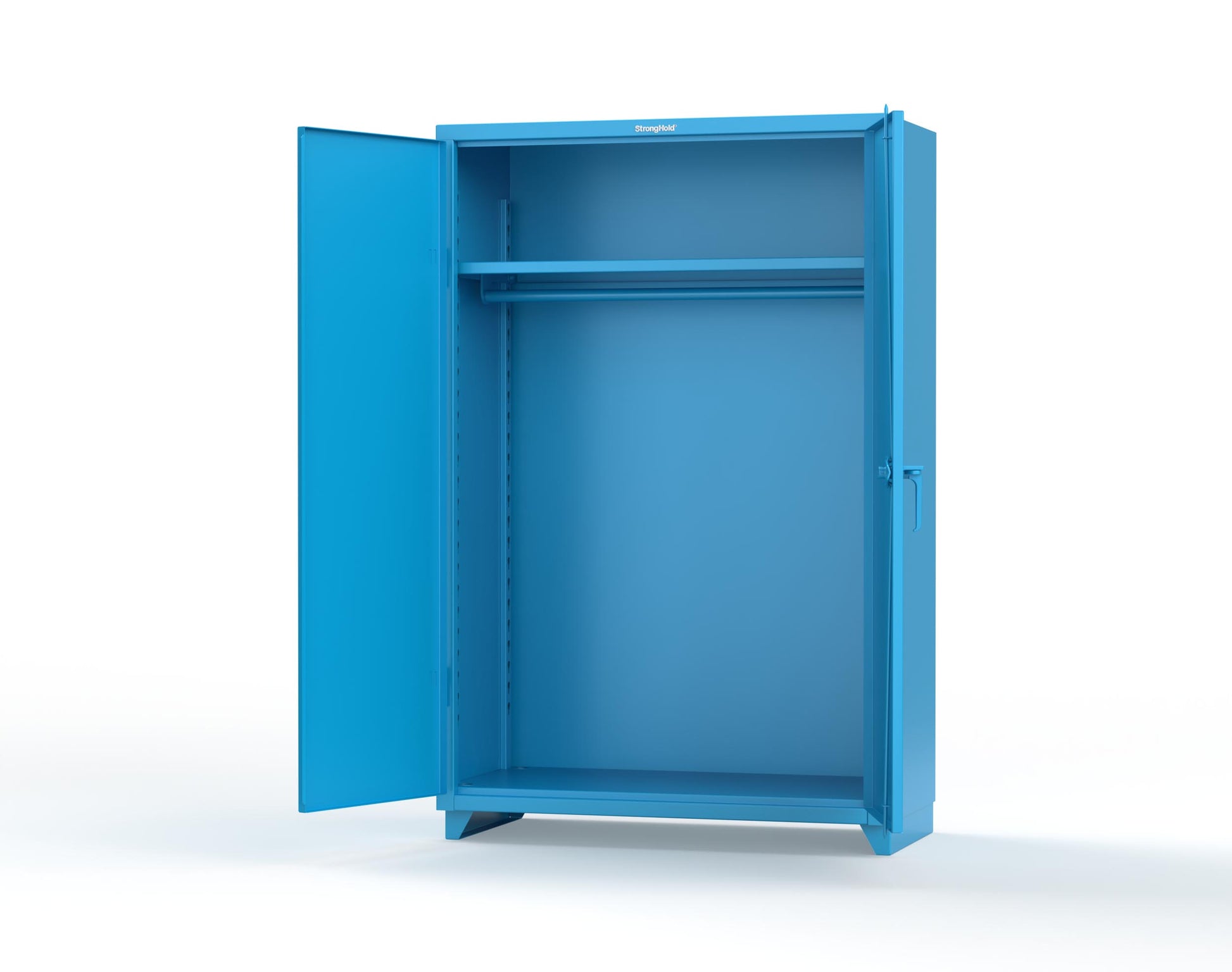 Extra Heavy Duty 14 GA Uniform Cabinet with Hanger Rod, 1 Shelf - 48 In. W x 24 In. D x 75 In. H - 46-WR-241-L-5012