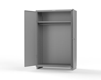 Extra Heavy Duty 14 GA Uniform Cabinet with Hanger Rod, 1 Shelf - 48 In. W x 24 In. D x 75 In. H - 46-WR-241-L-7037