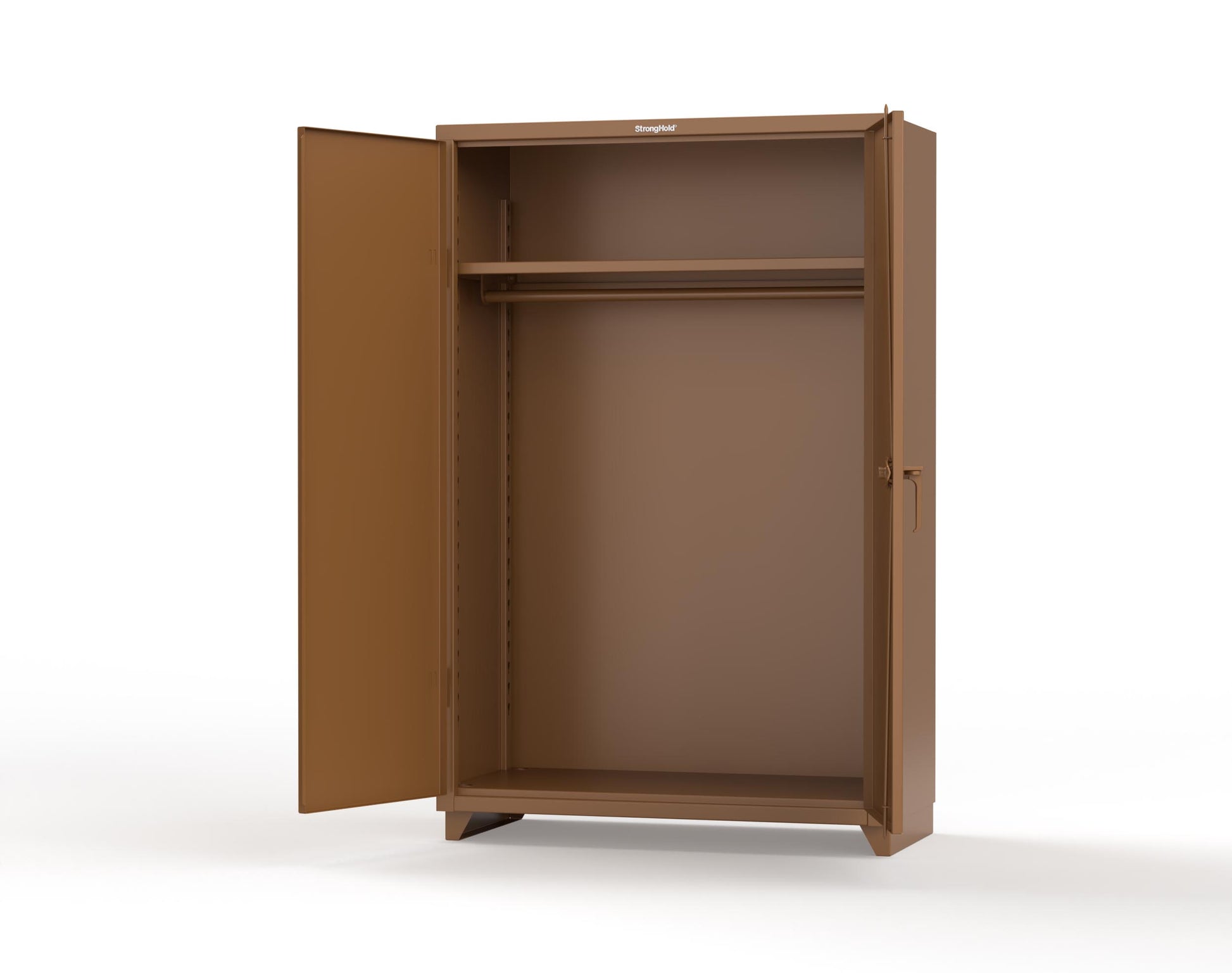 Extra Heavy Duty 14 GA Uniform Cabinet with Hanger Rod, 1 Shelf - 48 In. W x 24 In. D x 75 In. H - 46-WR-241-L-8008