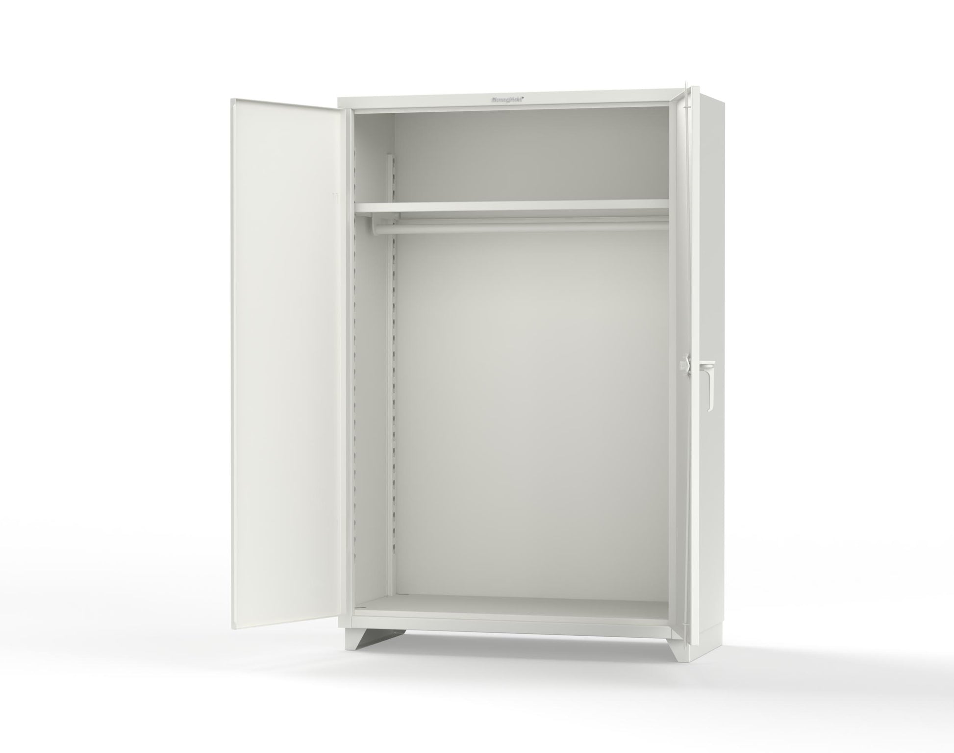 Extra Heavy Duty 14 GA Uniform Cabinet with Hanger Rod, 1 Shelf - 48 In. W x 24 In. D x 75 In. H - 46-WR-241-L-9003