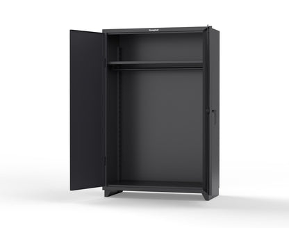 Extra Heavy Duty 14 GA Uniform Cabinet with Hanger Rod, 1 Shelf - 48 In. W x 24 In. D x 75 In. H - 46-WR-241-L-9005