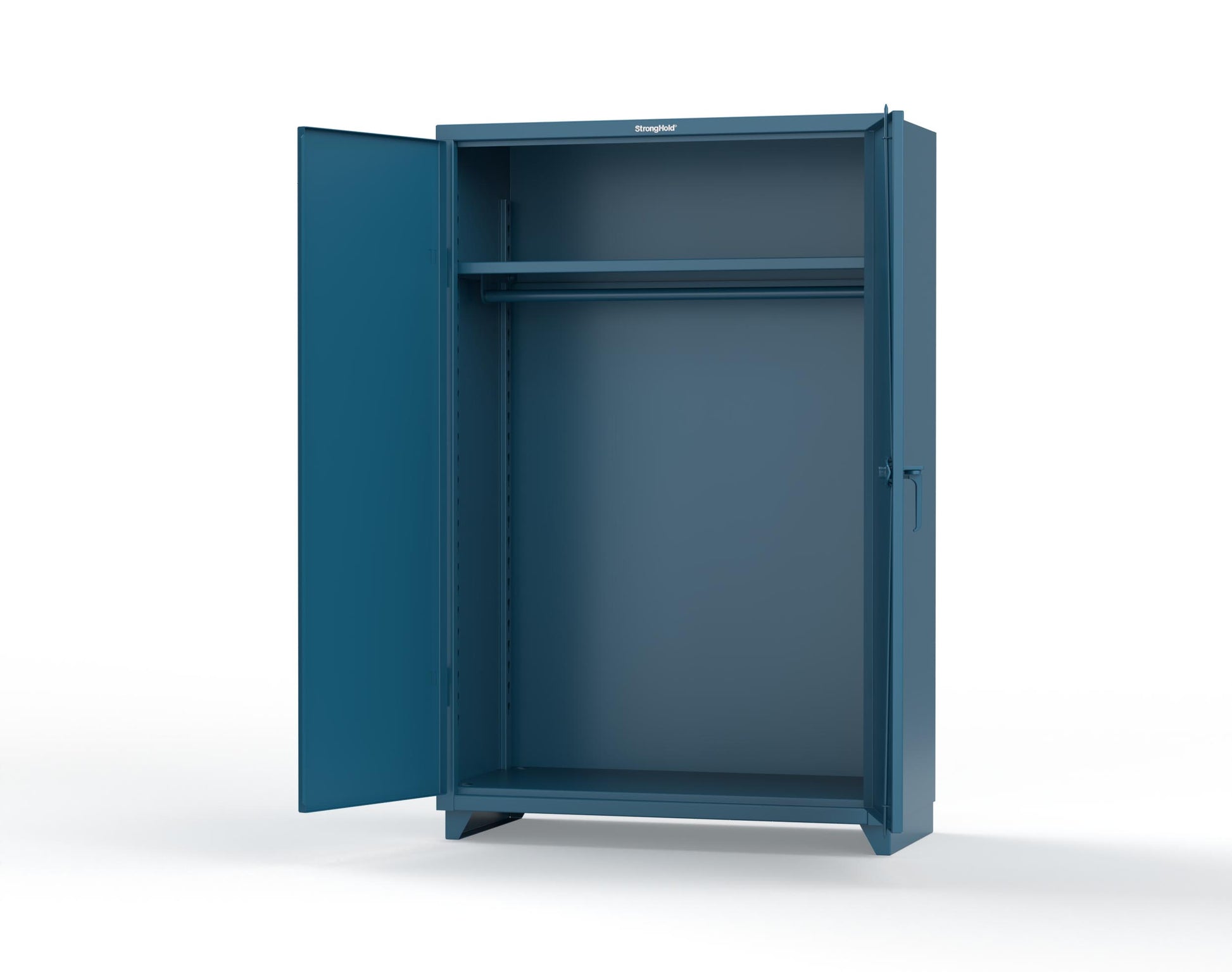 Extra Heavy Duty 14 GA Uniform Cabinet with Hanger Rod, 1 Shelf - 48 In. W x 24 In. D x 75 In. H - 46-WR-241-L-5001