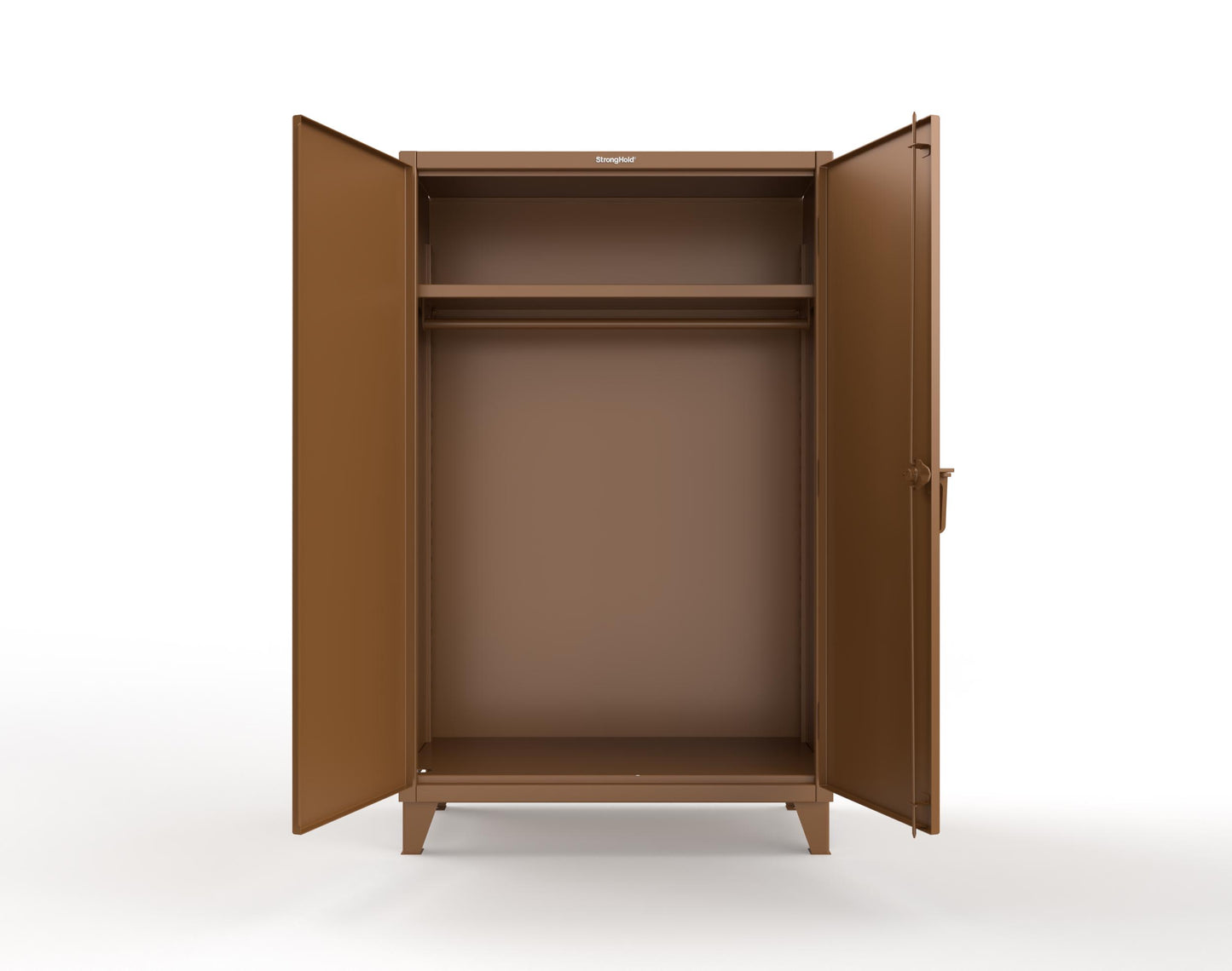 Extreme Duty 12 GA Uniform Cabinet with Hanger Rod, 1 Shelf - 48 In. W x 24 In. D x 78 In. H - 46-WR-241-8008