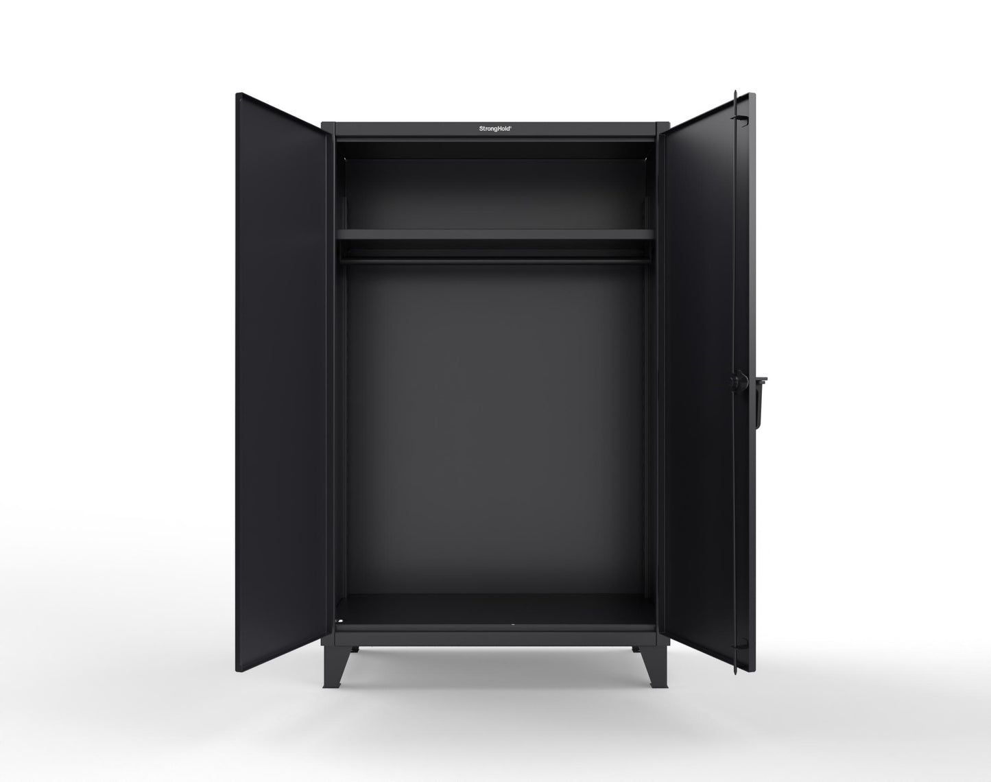 Extreme Duty 12 GA Uniform Cabinet with Hanger Rod, 1 Shelf - 48 In. W x 24 In. D x 78 In. H - 46-WR-241-9005