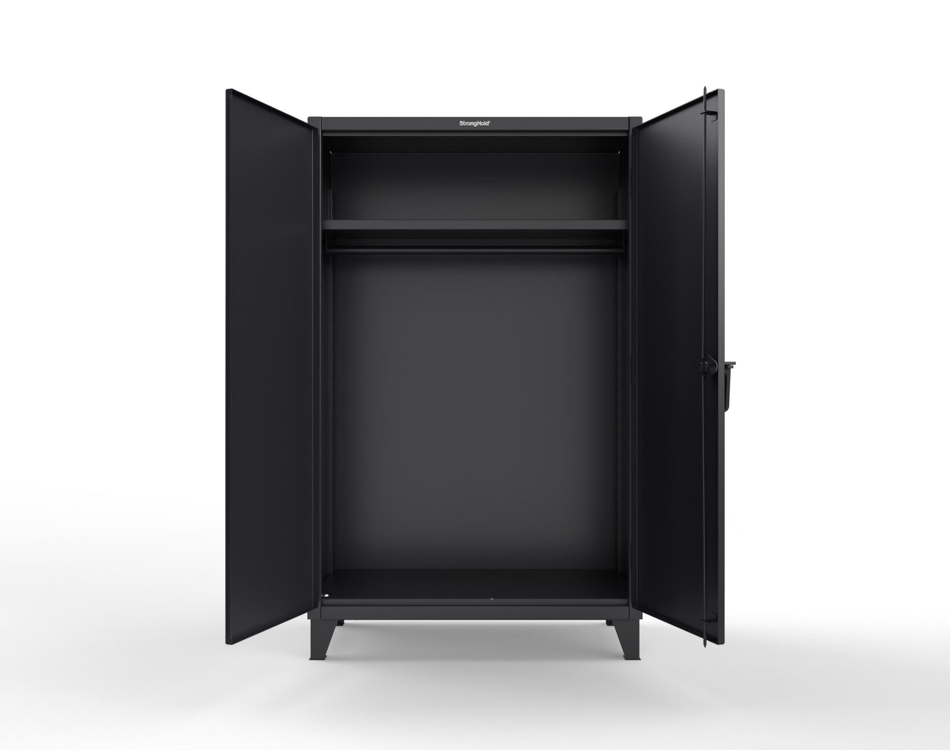 Extreme Duty 12 GA Uniform Cabinet with Hanger Rod, 1 Shelf - 48 In. W x 24 In. D x 78 In. H - 46-WR-241-9005