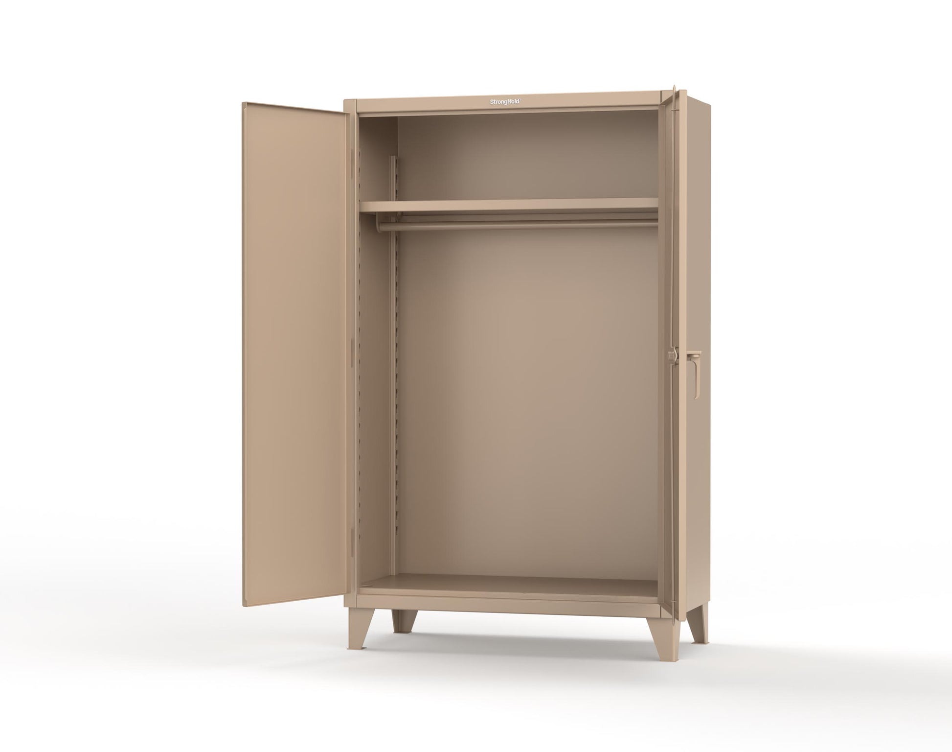 Extreme Duty 12 GA Uniform Cabinet with Hanger Rod, 1 Shelf - 48 In. W x 24 In. D x 78 In. H - 46-WR-241-1019