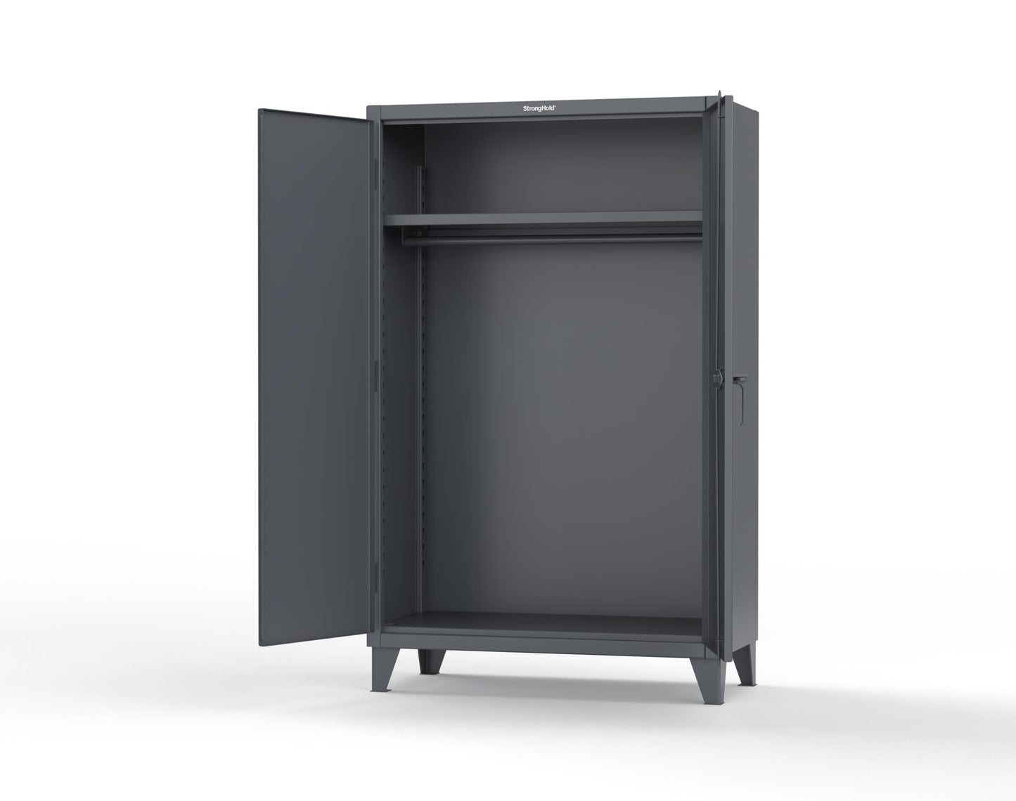 Extreme Duty 12 GA Uniform Cabinet with Hanger Rod, 1 Shelf - 48 In. W x 24 In. D x 78 In. H - 46-WR-241-7024