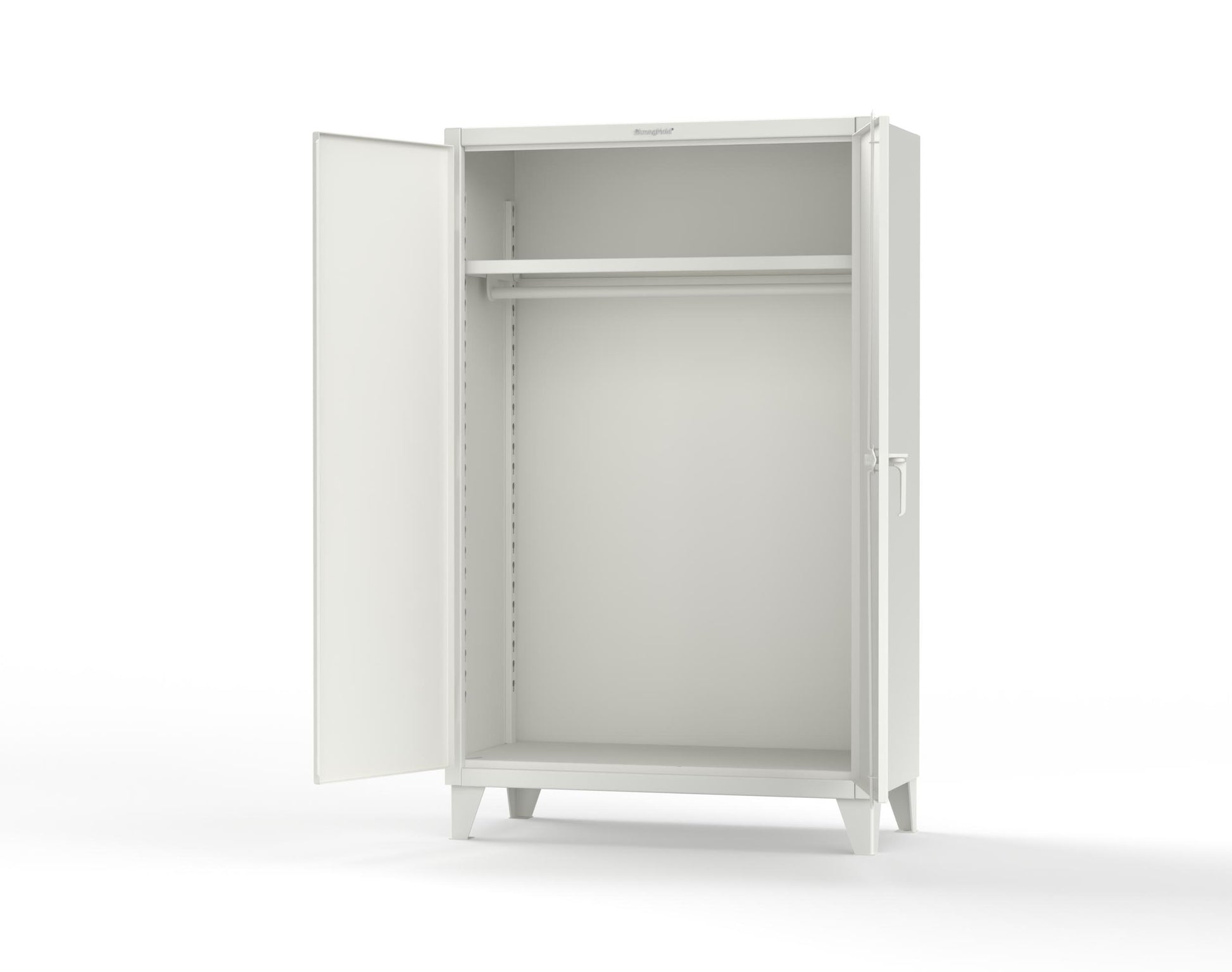 Extreme Duty 12 GA Uniform Cabinet with Hanger Rod, 1 Shelf - 48 In. W x 24 In. D x 78 In. H - 46-WR-241-9003