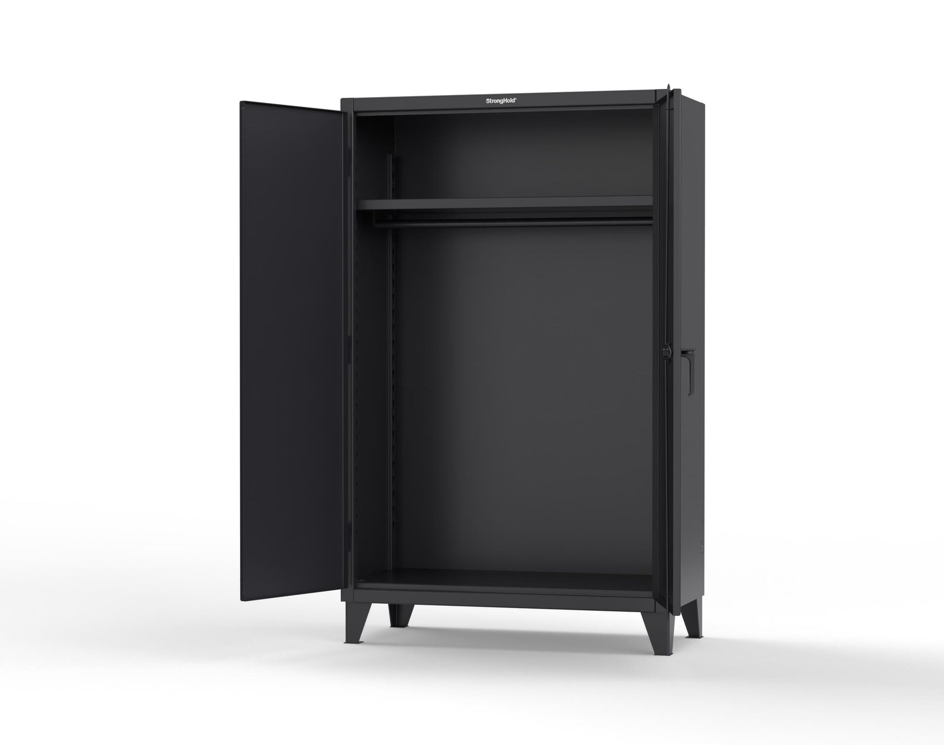 Extreme Duty 12 GA Uniform Cabinet with Hanger Rod, 1 Shelf - 48 In. W x 24 In. D x 78 In. H - 46-WR-241-9005