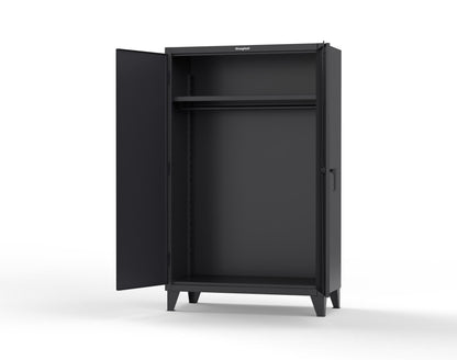 Extreme Duty 12 GA Uniform Cabinet with Hanger Rod, 1 Shelf - 48 In. W x 24 In. D x 78 In. H - 46-WR-241-9005