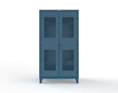 Extreme Duty 12 GA Rigging Cabinet with Ventilated Doors with Short & Long Hangers - 48 in. W x 24 in. D x 90 in. H - 47-VBS-240-21H-5001