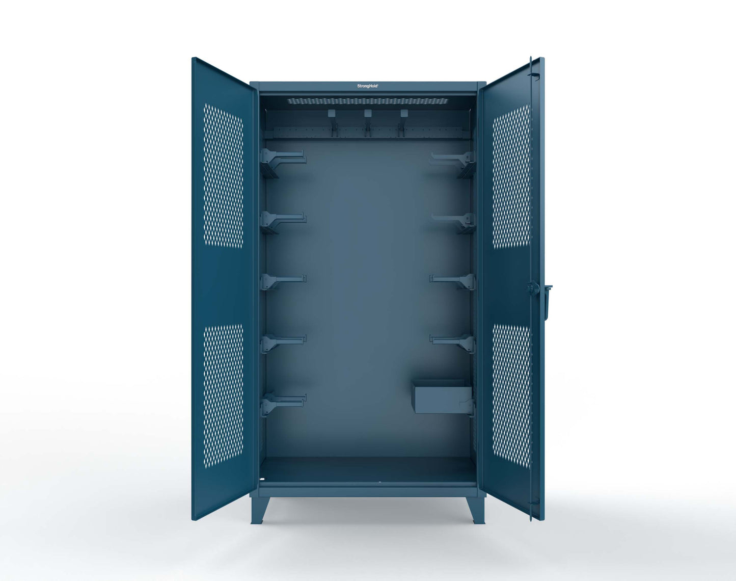 Extreme Duty 12 GA Rigging Cabinet with Ventilated Doors with Short & Long Hangers - 48 in. W x 24 in. D x 90 in. H - 47-VBS-240-21H-5001
