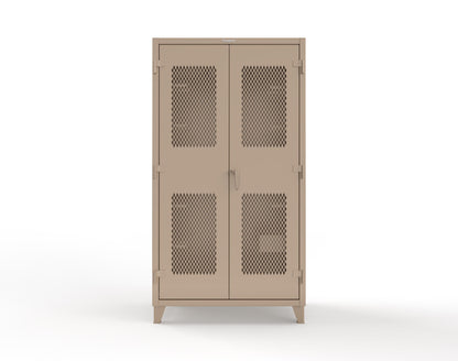 Extreme Duty 12 GA Rigging Cabinet with Ventilated Doors with Short & Long Hangers - 48 in. W x 24 in. D x 90 in. H - 47-VBS-240-21H-1019