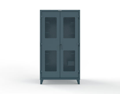 Extreme Duty 12 GA Rigging Cabinet with Ventilated Doors with Short & Long Hangers - 48 in. W x 24 in. D x 90 in. H - 47-VBS-240-21H-5001