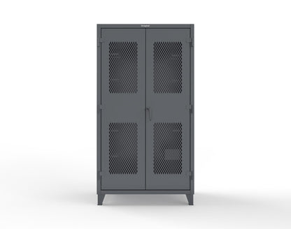 Extreme Duty 12 GA Rigging Cabinet with Ventilated Doors with Short & Long Hangers - 48 in. W x 24 in. D x 90 in. H - 47-VBS-240-21H-7024