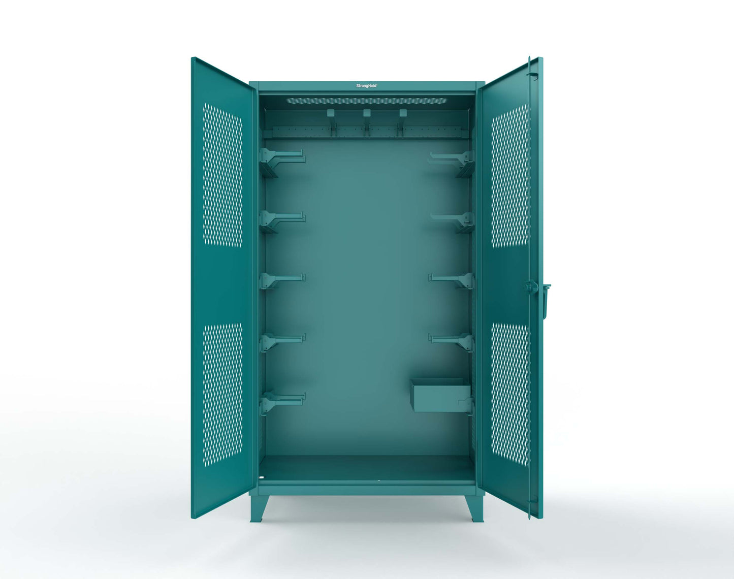 Extreme Duty 12 GA Rigging Cabinet with Ventilated Doors with Short & Long Hangers - 48 in. W x 24 in. D x 90 in. H - 47-VBS-240-21H-5021