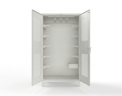 Extreme Duty 12 GA Rigging Cabinet with Ventilated Doors with Short & Long Hangers - 48 in. W x 24 in. D x 90 in. H - 47-VBS-240-21H-9003