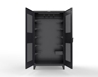 Extreme Duty 12 GA Rigging Cabinet with Ventilated Doors with Short & Long Hangers - 48 in. W x 24 in. D x 90 in. H - 47-VBS-240-21H-9005