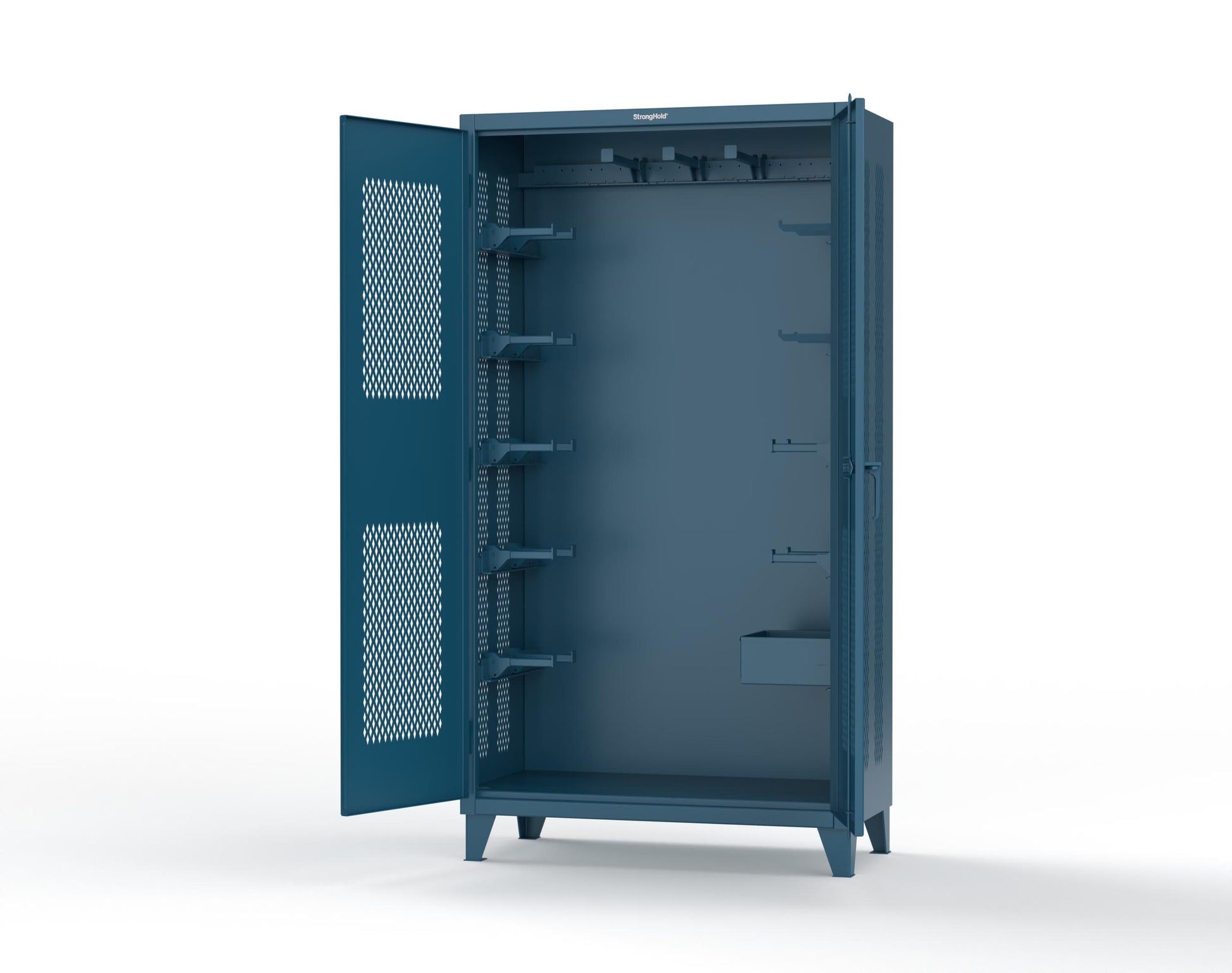 Extreme Duty 12 GA Rigging Cabinet with Ventilated Doors with Short & Long Hangers - 48 in. W x 24 in. D x 90 in. H - 47-VBS-240-21H-5001