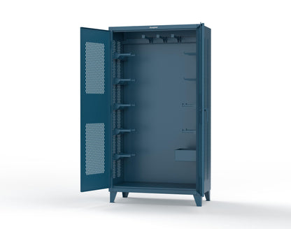 Extreme Duty 12 GA Rigging Cabinet with Ventilated Doors with Short & Long Hangers - 48 in. W x 24 in. D x 90 in. H - 47-VBS-240-21H-5001
