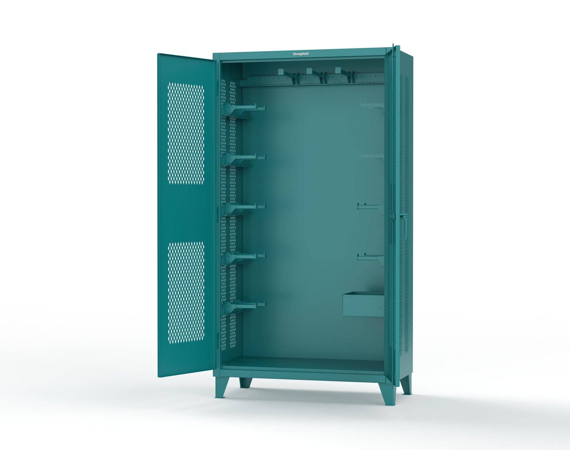 Extreme Duty 12 GA Rigging Cabinet with Ventilated Doors with Short & Long Hangers - 48 in. W x 24 in. D x 90 in. H - 47-VBS-240-21H-5021