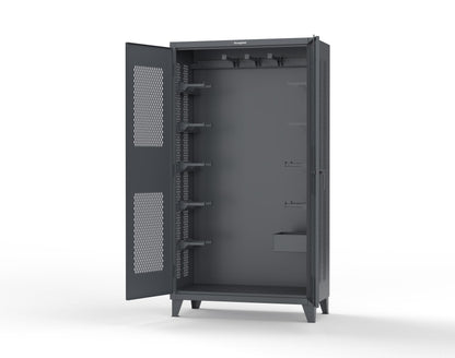 Extreme Duty 12 GA Rigging Cabinet with Ventilated Doors with Short & Long Hangers - 48 in. W x 24 in. D x 90 in. H - 47-VBS-240-21H-7024