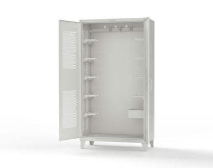 Extreme Duty 12 GA Rigging Cabinet with Ventilated Doors with Short & Long Hangers - 48 in. W x 24 in. D x 90 in. H - 47-VBS-240-21H-9003