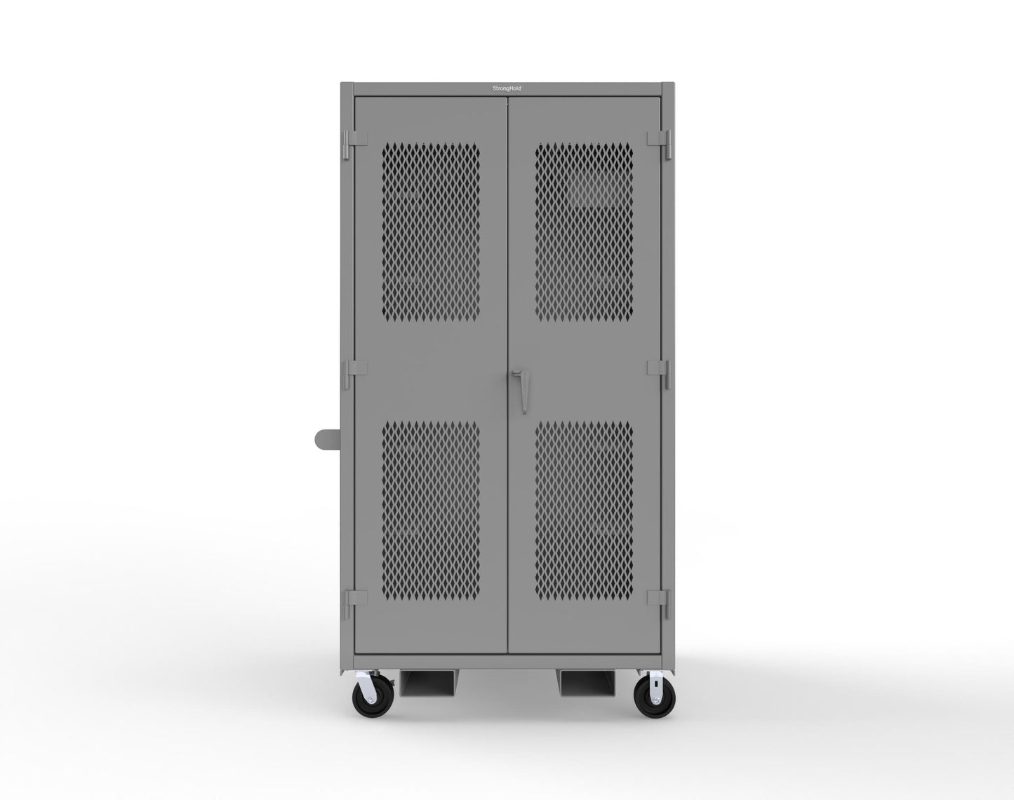 Extreme Duty 12 GA Mobile Rigging Cabinet with Ventilated Doors with Short & Long Hangers – 48 in. W x 36 in. D x 92 in. H - 47-VBS-360-23H-FLP-CA-7037