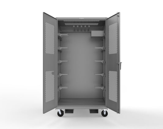 Extreme Duty 12 GA Mobile Rigging Cabinet with Ventilated Doors with Short & Long Hangers – 48 in. W x 36 in. D x 92 in. H - 47-VBS-360-23H-FLP-CA-7037