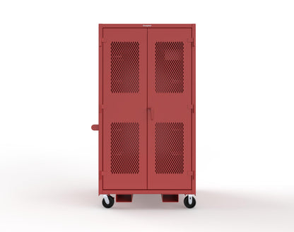 Extreme Duty 12 GA Mobile Rigging Cabinet with Ventilated Doors with Short & Long Hangers – 48 in. W x 36 in. D x 92 in. H - 47-VBS-360-23H-FLP-CA-3001