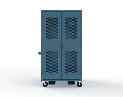Extreme Duty 12 GA Mobile Rigging Cabinet with Ventilated Doors with Short & Long Hangers – 48 in. W x 36 in. D x 92 in. H - 47-VBS-360-23H-FLP-CA-5001