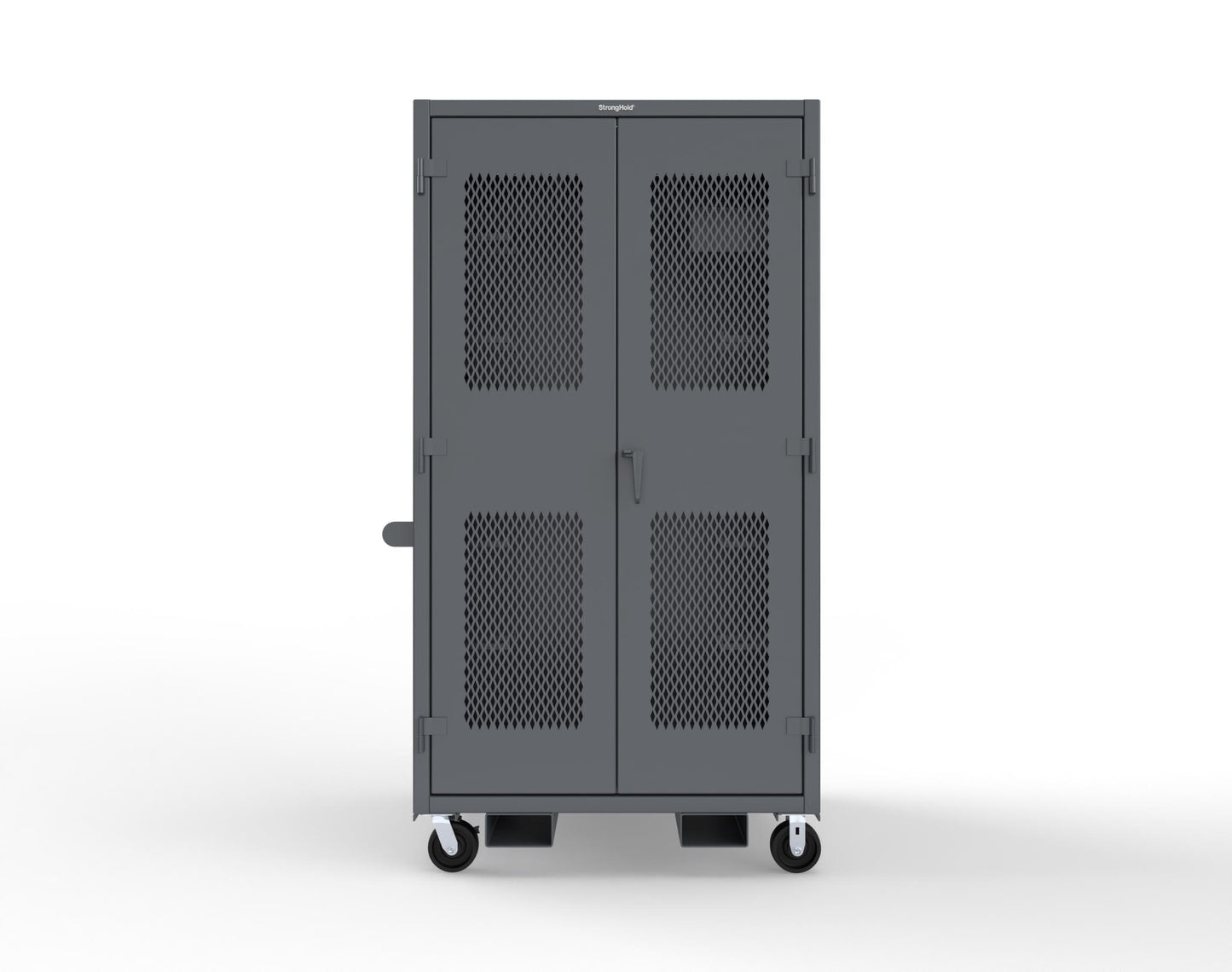 Extreme Duty 12 GA Mobile Rigging Cabinet with Ventilated Doors with Short & Long Hangers – 48 in. W x 36 in. D x 92 in. H - 47-VBS-360-23H-FLP-CA-7024