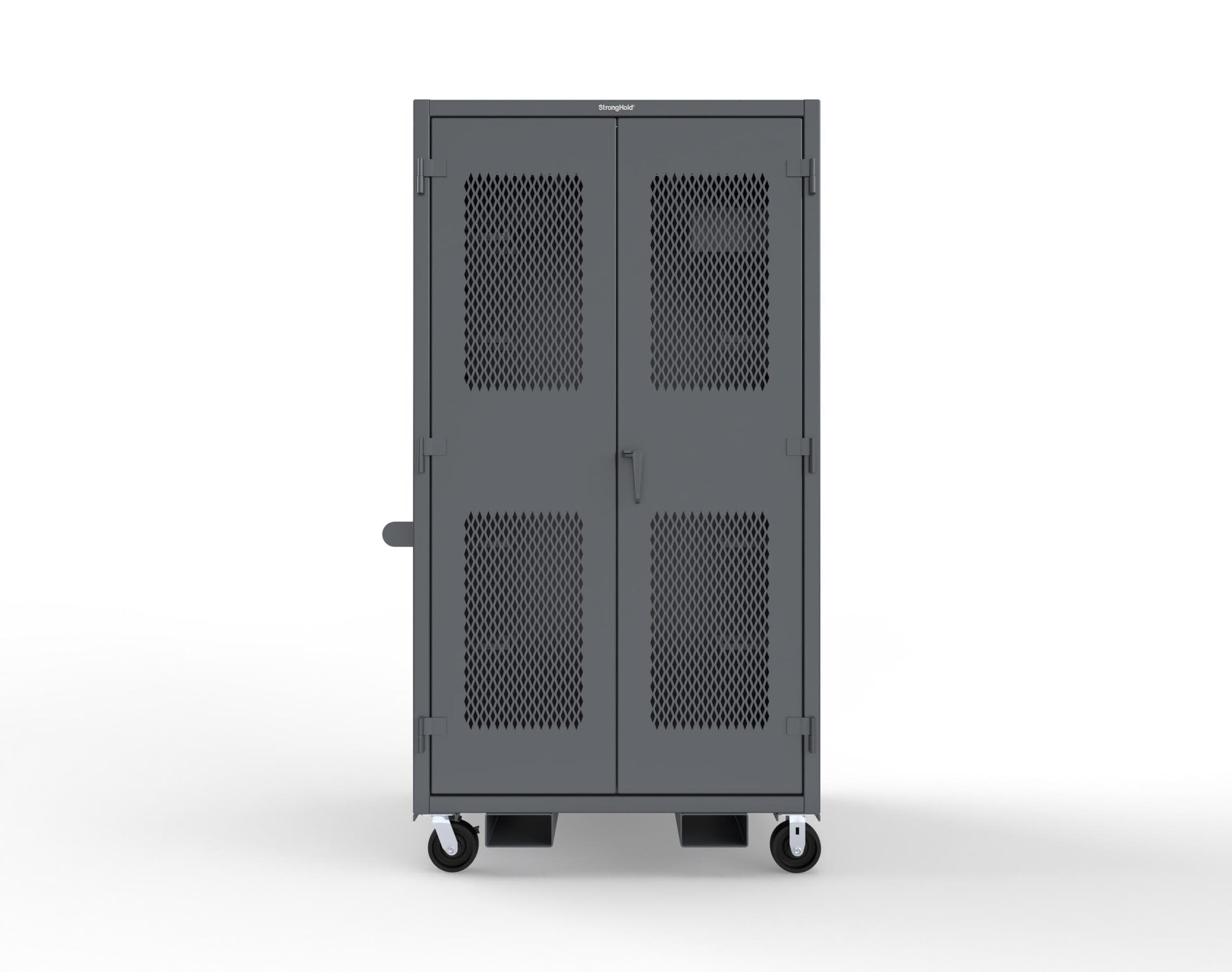 Extreme Duty 12 GA Mobile Rigging Cabinet with Ventilated Doors with Short & Long Hangers – 48 in. W x 36 in. D x 92 in. H - 47-VBS-360-23H-FLP-CA-7024