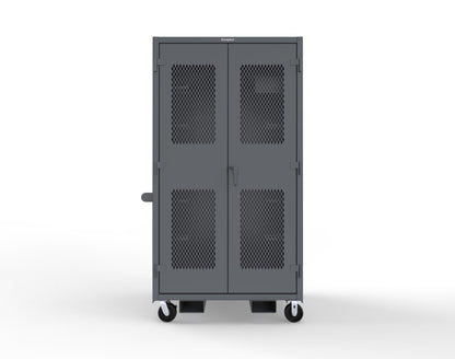 Extreme Duty 12 GA Mobile Rigging Cabinet with Ventilated Doors with Short & Long Hangers – 48 in. W x 36 in. D x 92 in. H - 47-VBS-360-23H-FLP-CA-7024