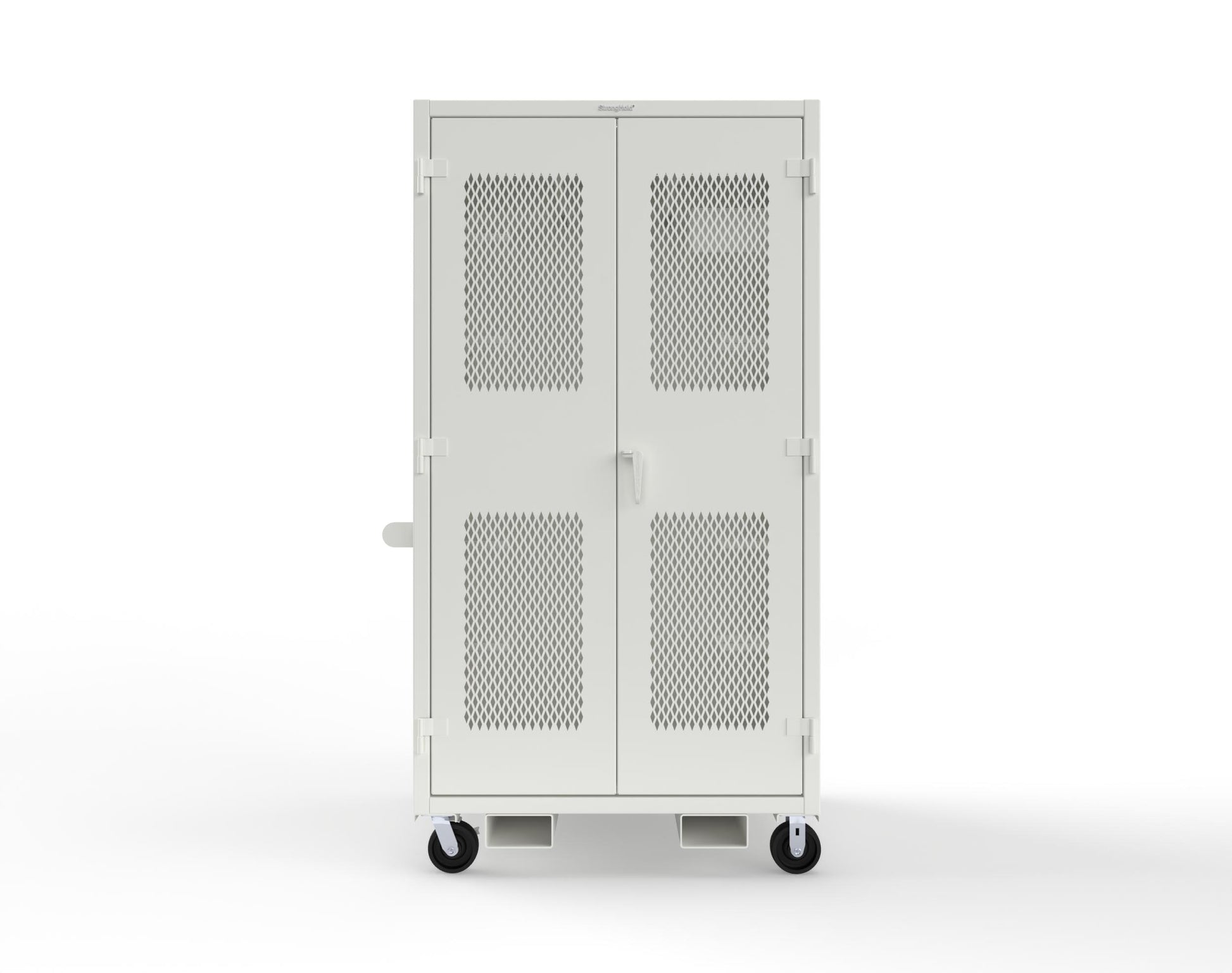 Extreme Duty 12 GA Mobile Rigging Cabinet with Ventilated Doors with Short & Long Hangers – 48 in. W x 36 in. D x 92 in. H - 47-VBS-360-23H-FLP-CA-9003