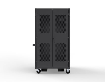 Extreme Duty 12 GA Mobile Rigging Cabinet with Ventilated Doors with Short & Long Hangers – 48 in. W x 36 in. D x 92 in. H - 47-VBS-360-23H-FLP-CA-9005