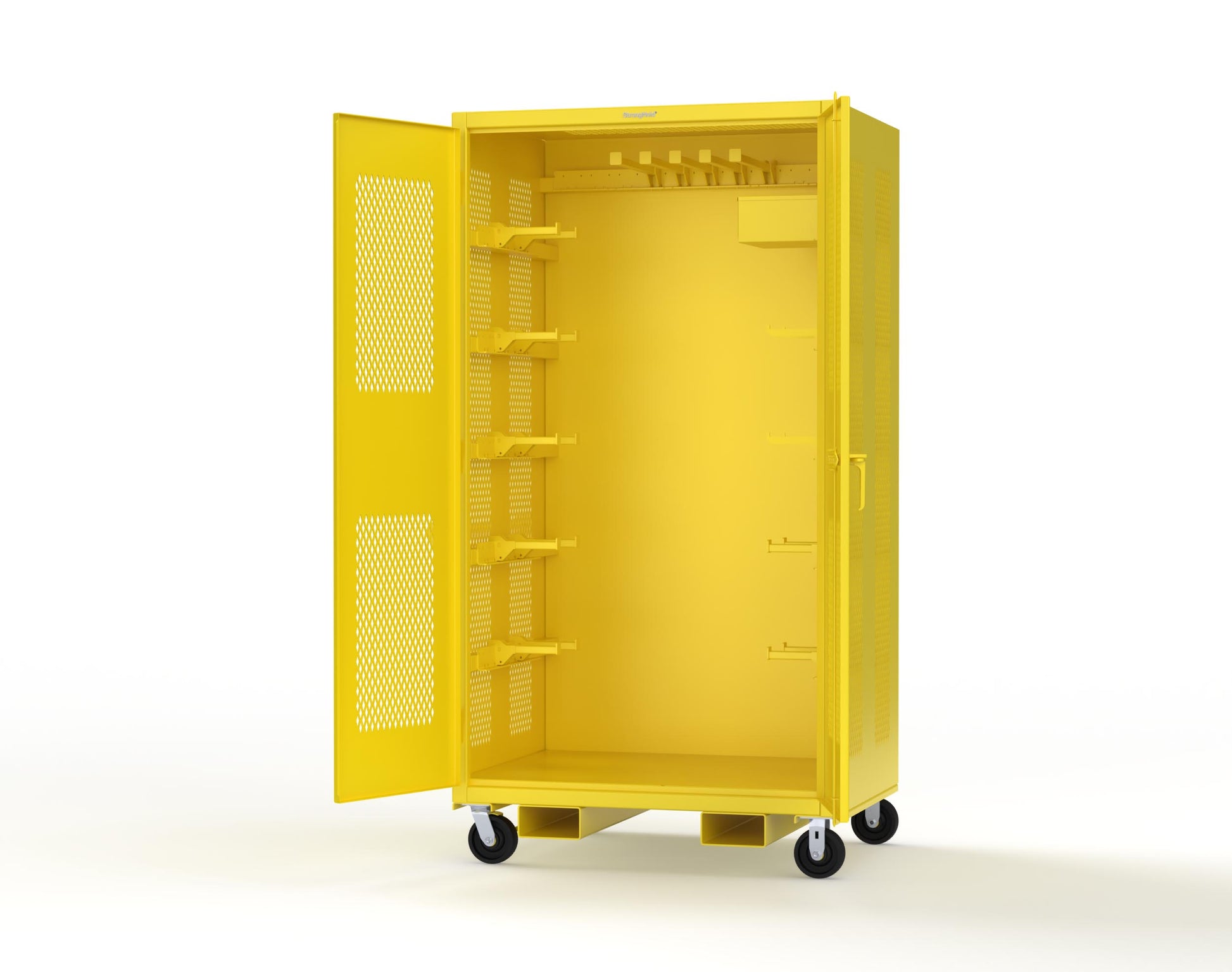 Extreme Duty 12 GA Mobile Rigging Cabinet with Ventilated Doors with Short & Long Hangers – 48 in. W x 36 in. D x 92 in. H - 47-VBS-360-23H-FLP-CA-1021