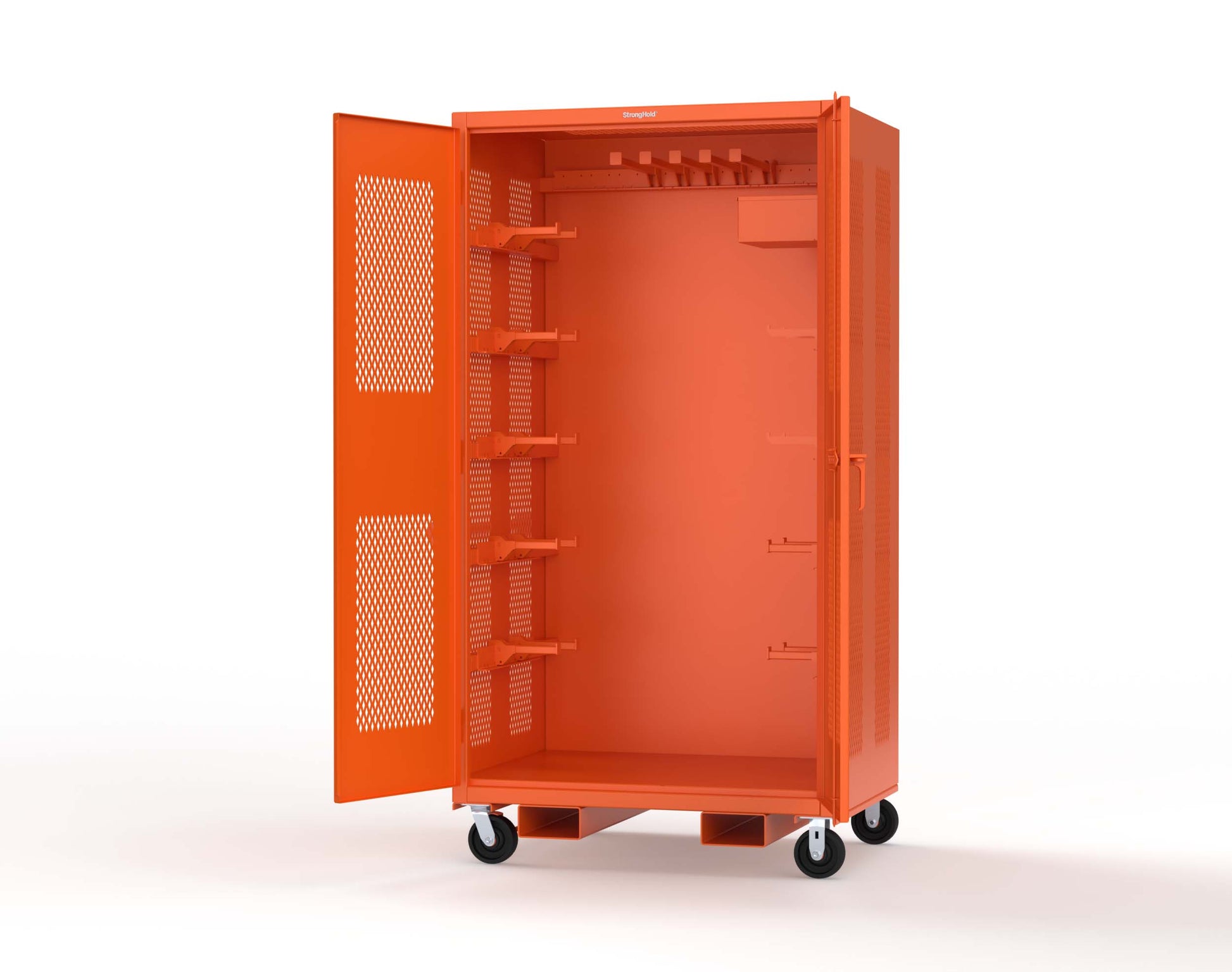 Extreme Duty 12 GA Mobile Rigging Cabinet with Ventilated Doors with Short & Long Hangers – 48 in. W x 36 in. D x 92 in. H - 47-VBS-360-23H-FLP-CA-2009